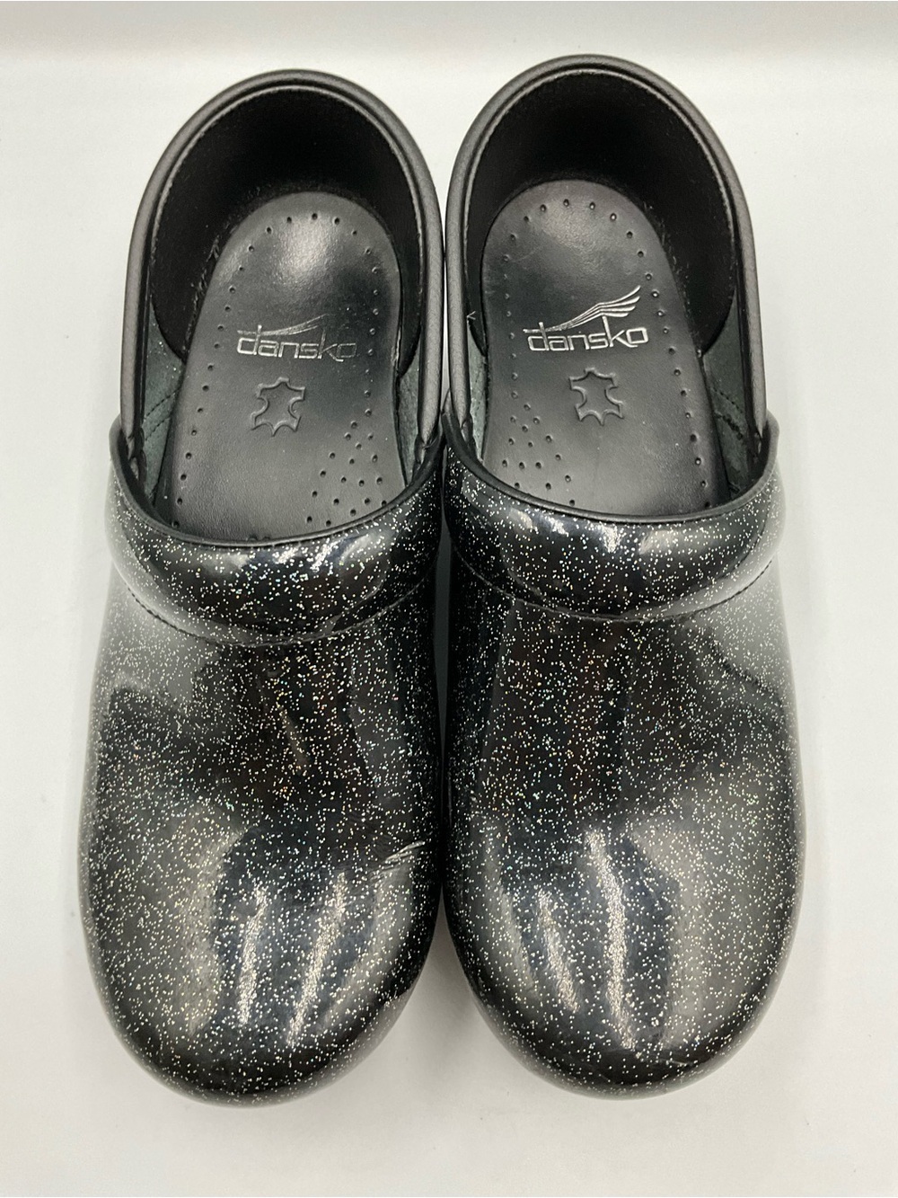 Dansko Clogs Size 36 (5.5-6) Black Multicolor Glitter Professional Clogs